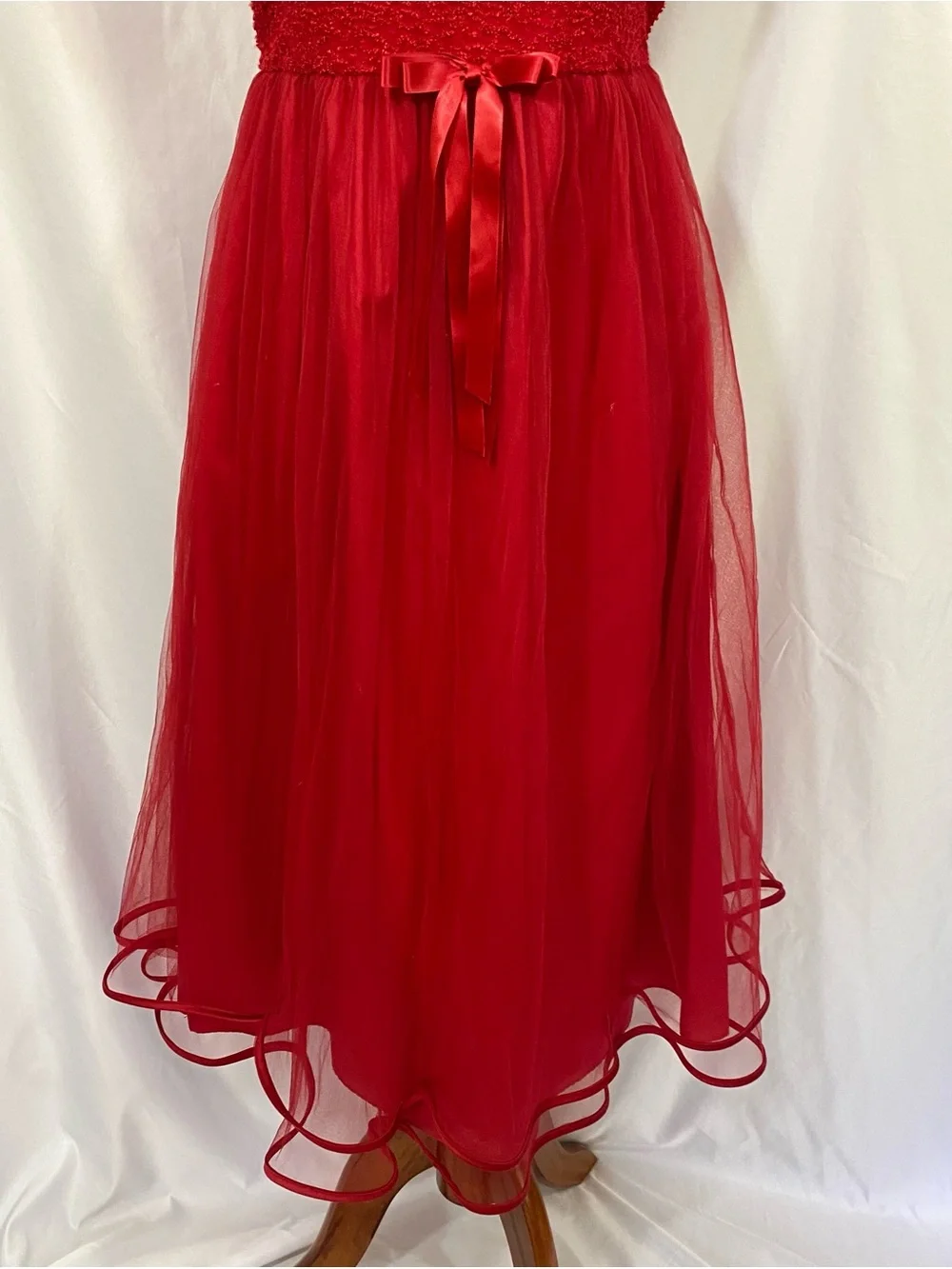 Vintage Ashley Ann Red Party Dress Size 16